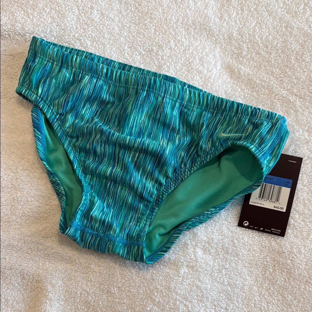 Nike Blue and Green Swim Briefs